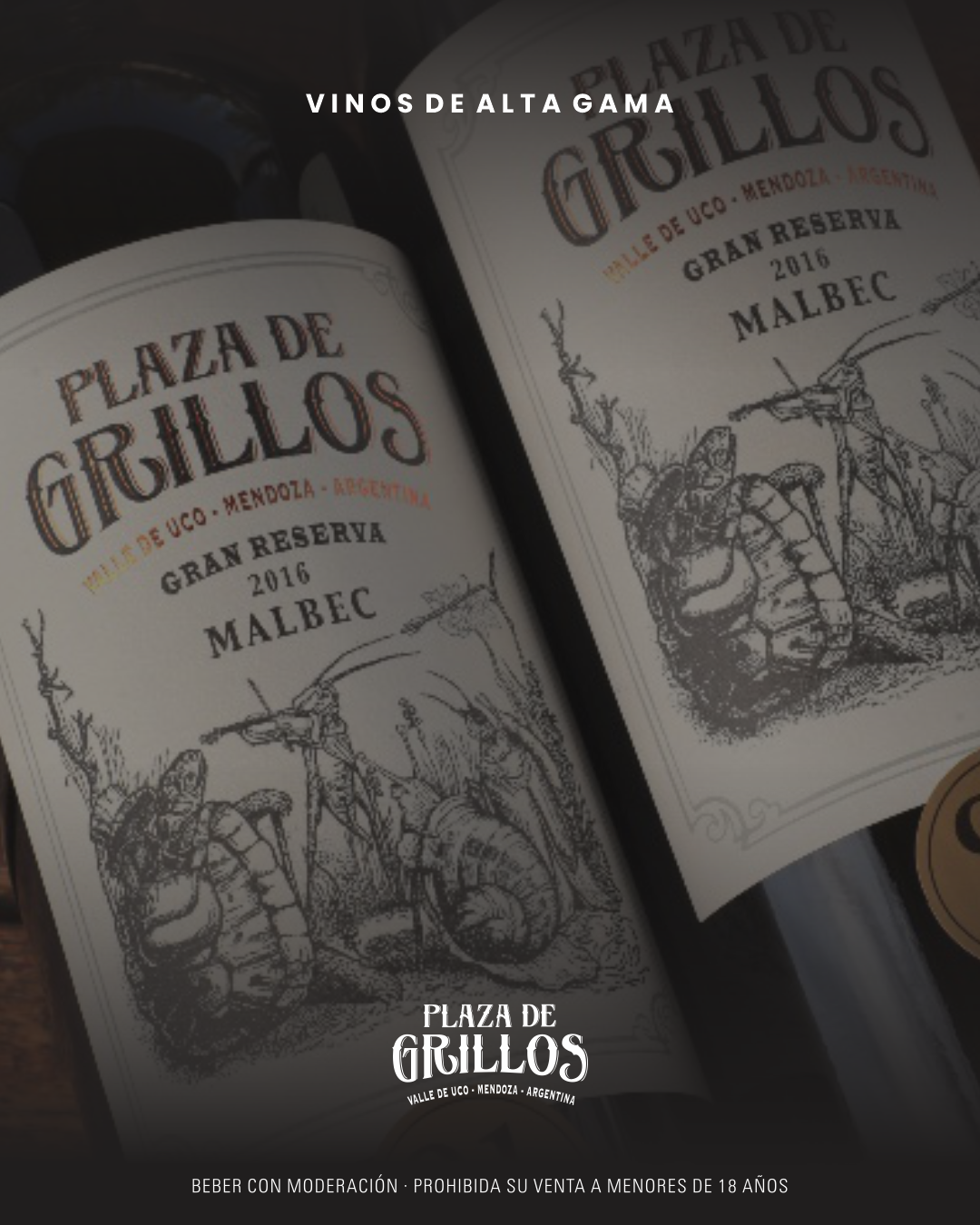 Botellas Gran Reserva Malbec de Plaza de Grillos